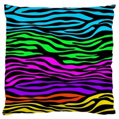 Colorful Zebra Large Cushion Case (two Sides) by Angelandspot