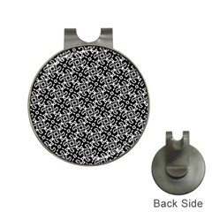 Black And White Decorative Design Pattern Hat Clips With Golf Markers by SpinnyChairDesigns