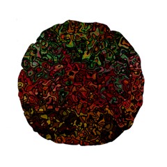 Stylish Fall Colors Camouflage Standard 15  Premium Round Cushions by SpinnyChairDesigns