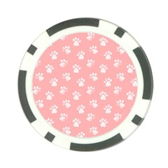 Animal Cat Dog Prints Pattern Pink White Poker Chip Card Guard (10 Pack) by SpinnyChairDesigns