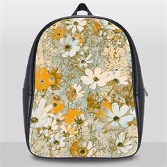 Cosmos Flowers Sepia Color School Bag (xl) by DinkovaArt