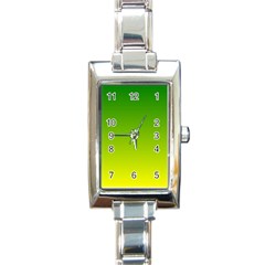 Avocado Ombre Green Yellow Gradient Rectangle Italian Charm Watch by SpinnyChairDesigns