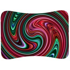 Red Green Swirls Velour Seat Head Rest Cushion by SpinnyChairDesigns