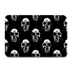 Black And White Skulls Plate Mats by SpinnyChairDesigns