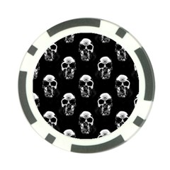 Black And White Skulls Poker Chip Card Guard by SpinnyChairDesigns