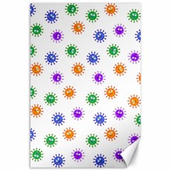 Cartoon Corona Virus Covid 19 Canvas 24  X 36  by SpinnyChairDesigns