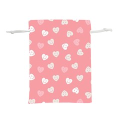 Cute Pink And White Hearts Lightweight Drawstring Pouch (s) by SpinnyChairDesigns