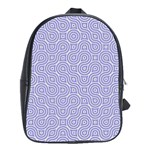 Royal Purple Grey and White Truchet Pattern School Bag (Large) Front