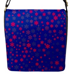 Bisexual Pride Tiny Scattered Flowers Pattern Flap Closure Messenger Bag (s) by VernenInk