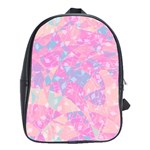 Pink Blue Peach Color Mosaic School Bag (Large) Front