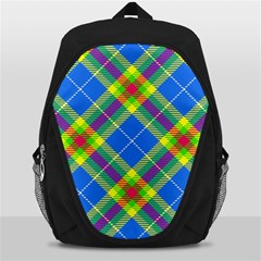 Clown Costume Plaid Striped Backpack Bag by SpinnyChairDesigns