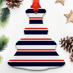 Red With Blue Stripes Ornament (christmas Tree)  by tmsartbazaar