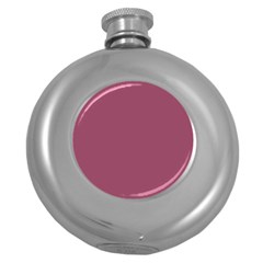 Dark Mauve Color Round Hip Flask (5 Oz) by SpinnyChairDesigns