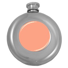 True Peach Color Round Hip Flask (5 Oz) by SpinnyChairDesigns