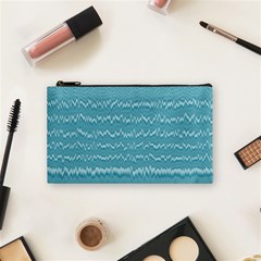 Boho Teal Stripes Cosmetic Bag (small) by SpinnyChairDesigns