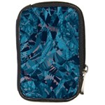 Boho Cerulean Blue Mosaic Compact Camera Leather Case Front