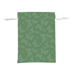 Asparagus Green Butterfly Print Lightweight Drawstring Pouch (m) by SpinnyChairDesigns