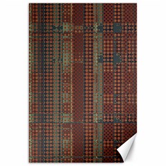 Rust Brown Grunge Plaid Canvas 20  X 30  by SpinnyChairDesigns