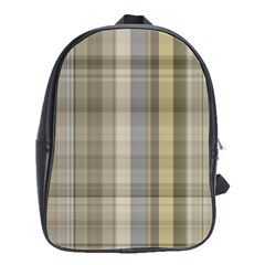 Beige Tan Madras Plaid School Bag (large) by SpinnyChairDesigns