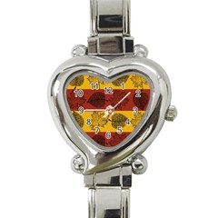 Autumn Leaves Colorful Nature Heart Italian Charm Watch by Mariart