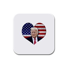 Trump President Sticker Design Rubber Square Coaster (4 Pack)  by dflcprintsclothing