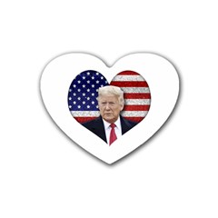 Trump President Sticker Design Rubber Coaster (heart)  by dflcprintsclothing