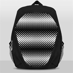 Geometrical Blocks, Rhombus Black And White Pattern Backpack Bag by Casemiro