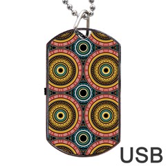 Aztec Multicolor Mandala Dog Tag Usb Flash (one Side) by tmsartbazaar