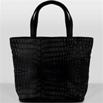 Black Crocodile Skin Bucket Bag Back