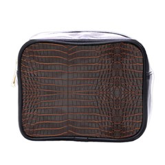 Chestnut Nile Crocodile Skin Mini Toiletries Bag (one Side) by LoolyElzayat