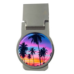 Sunset Palms Money Clips (round)  by goljakoff