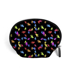 Multicolored Hands Silhouette Motif Design Accessory Pouch (small) by dflcprintsclothing