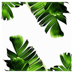 Green Banana Leaves Wooden Puzzle Square by goljakoff