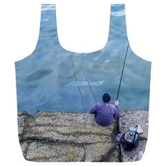 Senior Man Fishing At River, Montevideo, Uruguay001 Full Print Recycle Bag (xxxl) by dflcprintsclothing