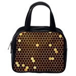 Gold Honeycomb on Brown Classic Handbag (One Side) Front