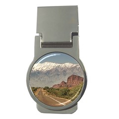 Empty Highway Landscape, La Rioja, Argentina Money Clips (round)  by dflcprintsclothing