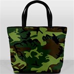 Forest camo pattern, army themed design, soldier Bucket Bag Front