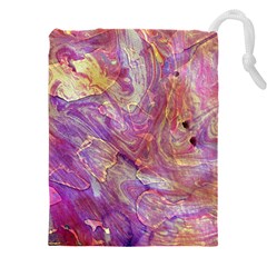 Marbling Abstract Layers Drawstring Pouch (4xl) by kaleidomarblingart