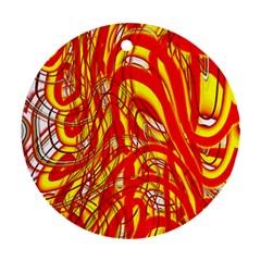 Fire On The Sun Round Ornament (two Sides) by ScottFreeArt