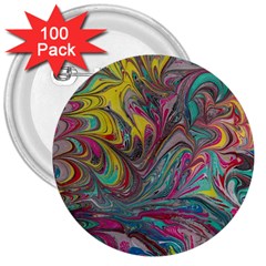 Abstract Marbling 3  Buttons (100 Pack)  by kaleidomarblingart