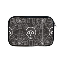 Skull And Spider Web On Dark Background Apple Macbook Pro 13  Zipper Case by FloraaplusDesign