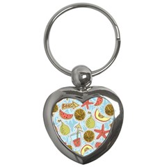 Tropical Pattern Key Chain (heart) by GretaBerlin