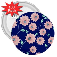 Floral 3  Buttons (100 Pack)  by Sobalvarro