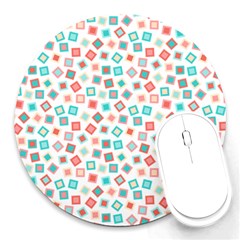 Aqua Coral Round Mousepads by CuteKingdom