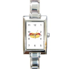 Hotdog Rectangle Italian Charm Watch by CuteKingdom