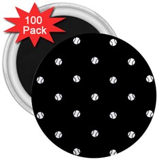 Black And White Baseball Motif Pattern 3  Magnets (100 Pack) by dflcprintsclothing