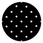 Black And White Baseball Motif Pattern Magnet 5  (Round) Front