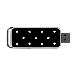 Black And White Baseball Motif Pattern Portable Usb Flash (one Side) by dflcprintsclothing