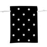 Black And White Baseball Motif Pattern  Lightweight Drawstring Pouch (XL) Back