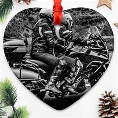 Motorcycle Riders At Highway Ornament (heart) by dflcprintsclothing